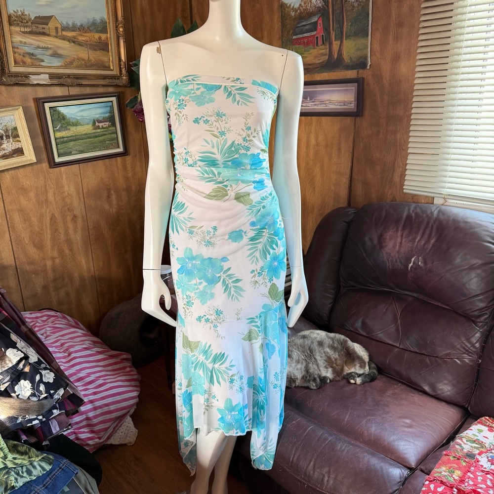 Mariposa Strapless Floral Y2K Dress